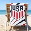 Usa Soccer Emblem Microfiber Beach Towel, Lightweight And Quick-Dry, for Summer Travel, Beach Essential, Swimming Pool Outdoor