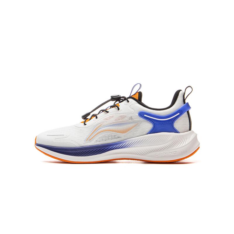 Li Ning Kids Fabric Comfortable Versatile Physical Test Running Shoes Men Running Shoes Standard-White Vibrant-Blue YKFV068-5