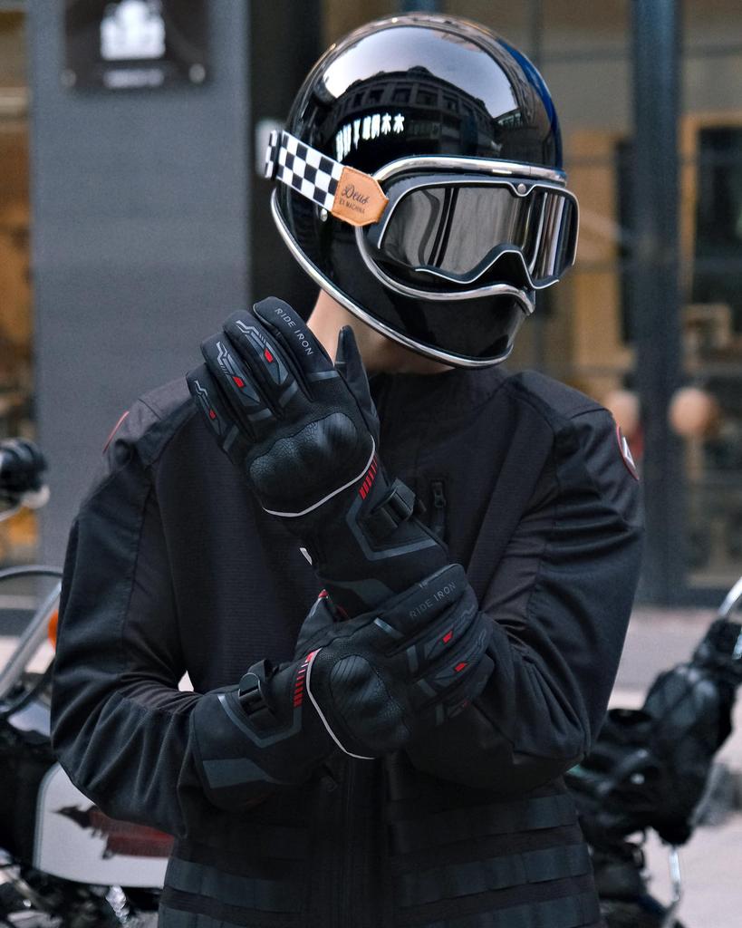 RIDEIRON Motorcycle Smartphone Cold Gloves, Winter, Waterproof, Compatible, Weather, Windproof, Protective, Fleece-Lined, Anti-Slip