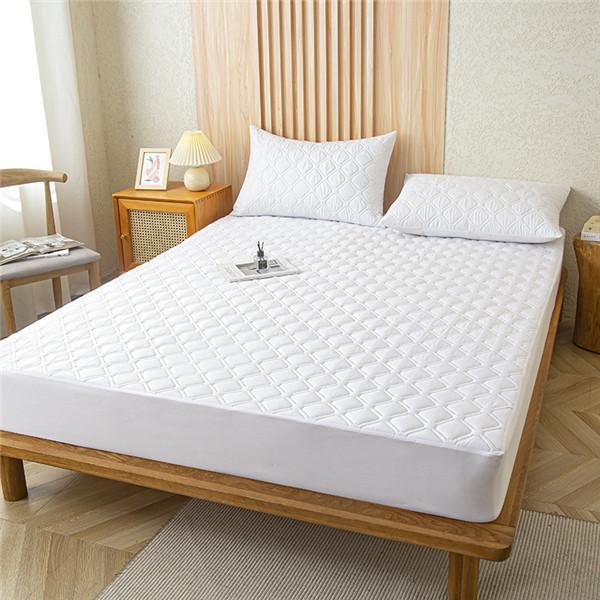 Waterproof Quilted Fitted Sheet Washable Bed Cover Queen Breathable Bedcloth Bedspread Bed Protector Pad (No Piollowcase)