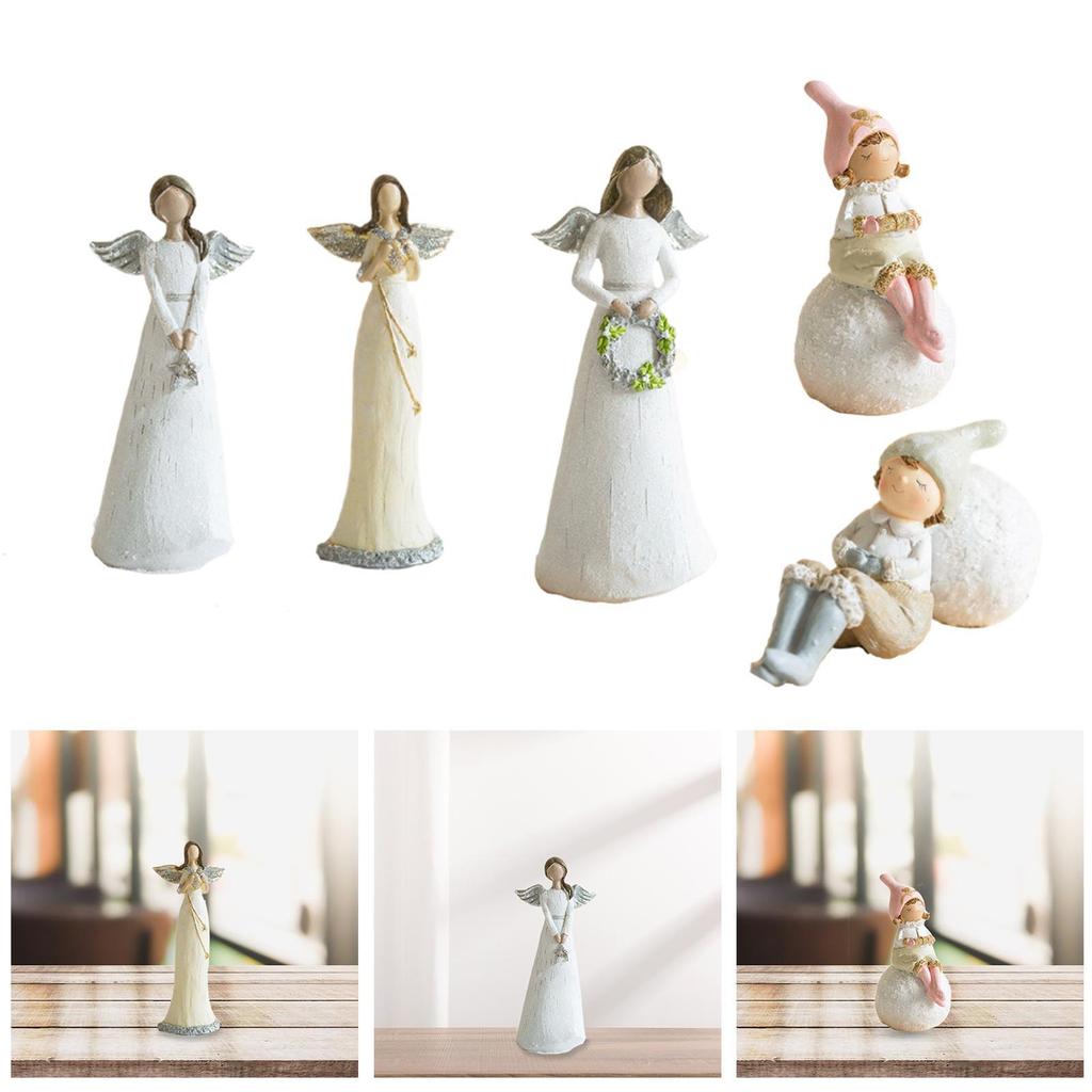 Фигурка ангела, настольное украшение, художественные промыслы, креативная скульптура, рождественское украшение для шкафа, полки, стола, домашнего декора