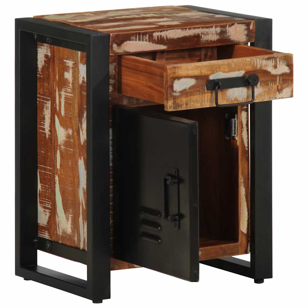 Nightstand Multicolored 40 x 30 x 50 cm Solid Reclaimed Wood
