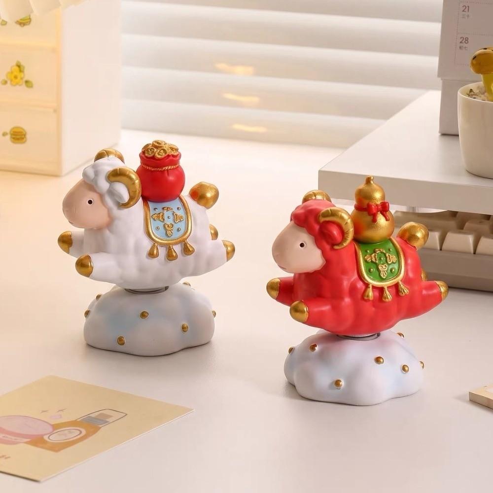 Rotating Goat Figurine Chinese Style Zodiac Goat Ornament Auspicious Sheep Ornament Gift