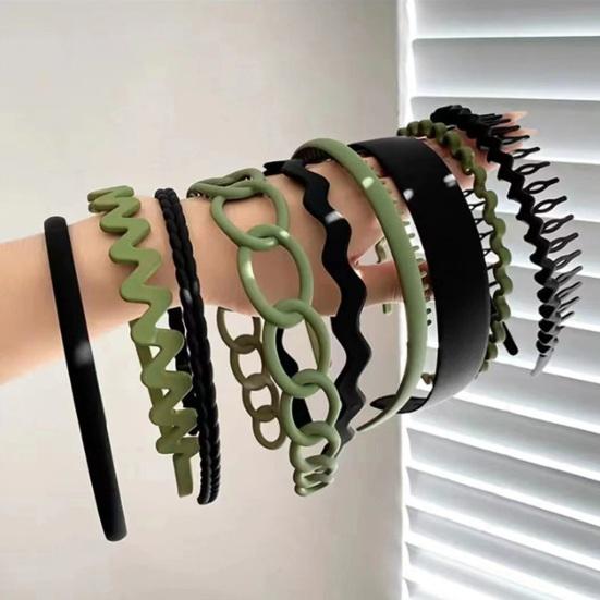 9 шт., обруч для волос, нескользящий дизайн, головной убор с зубцами, фиксация прически, пластиковая заколка для волос, зажим для челки для женщин и девочек, повязка на голову, головные уборы для мытья лица