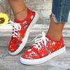 Christmas Sneakers Woman Shoes New Autumn Fashion Santa Print Lovely Casual Flats Ladies Shoes Festival Vulcanized Shoes 2024