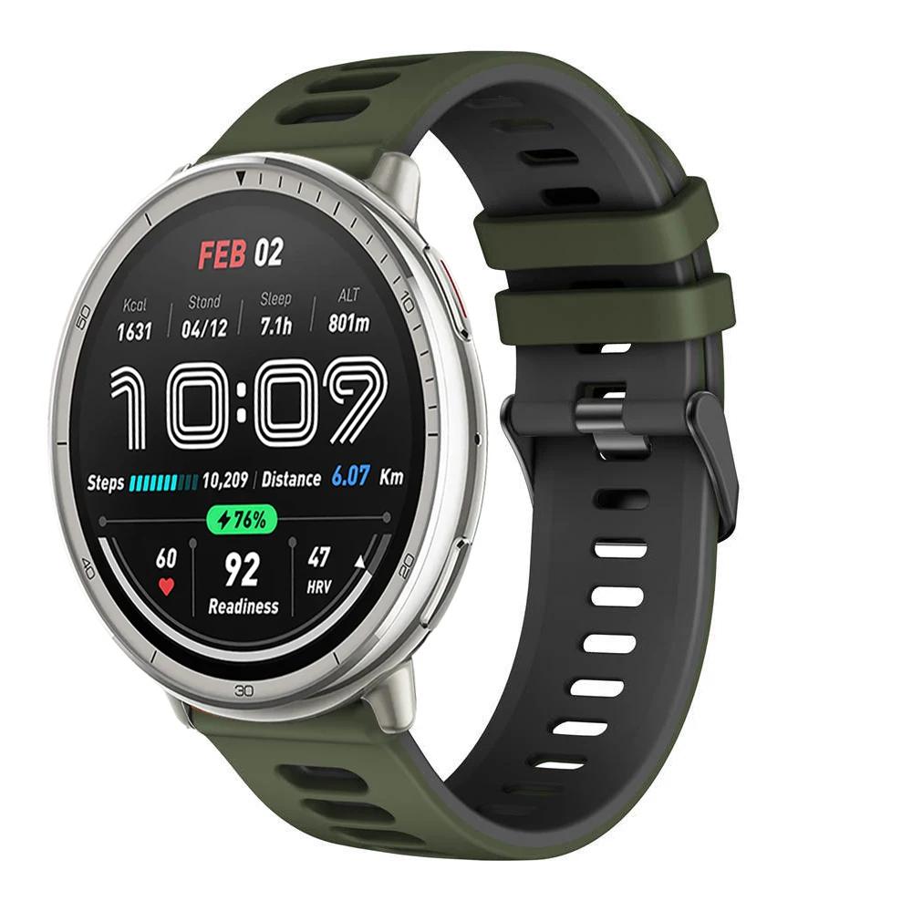 Силиконовый ремешок 20 мм 22 мм для Amazfit Active 2/GTS 4 Mini Cheetah Круглый мягкий браслет для Amazfit GTR/Balance/Bip 6 5/Stratos Ремень