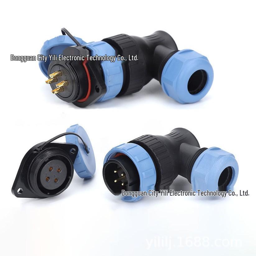 SP29 Elbow Rhombus Socket Waterproof Aviation Connector, 2-26 Core, Weipu IP68 Industrial Plug-In Connector