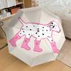 1pc Dalmatian Rainboots Automatic Folding Umbrella - Portable Collapsible Design, 8-Rib Iron Frame, Casual Outdoor Accessory yy251215210