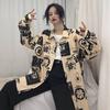 Блузка Harajuku, рубашка для пары, женская, мужская, одежда, блузки, длинные рубашки Bf, весна-осень, отложной воротник, повседневный топ