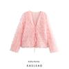 Kaslead New Arrival Women's Clothing Fashion Style Fashion Minimalist Three-Dimensional Flower Shoelace Jacket