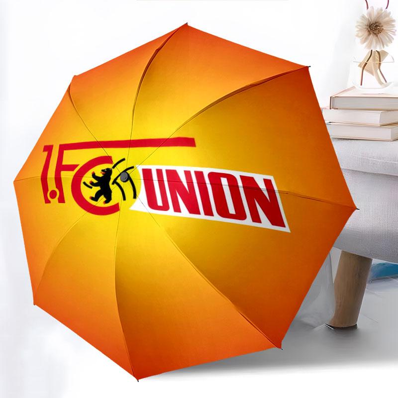 Узор с логотипом Union Berlin, автоматический складной зонт, портативная и складная конструкция, 8 спиц, рождественский или день рождения подарок.