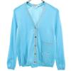Made In Italy Long Sleeve Knit Cardigan XS Light Blue Women Used