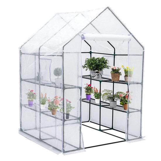 143x143x195CM Green House PE Cover Waterproof Replacement Cover with Door Thermal Insulation & Rainproof Greenhouses Transparent Cover Green Supplies