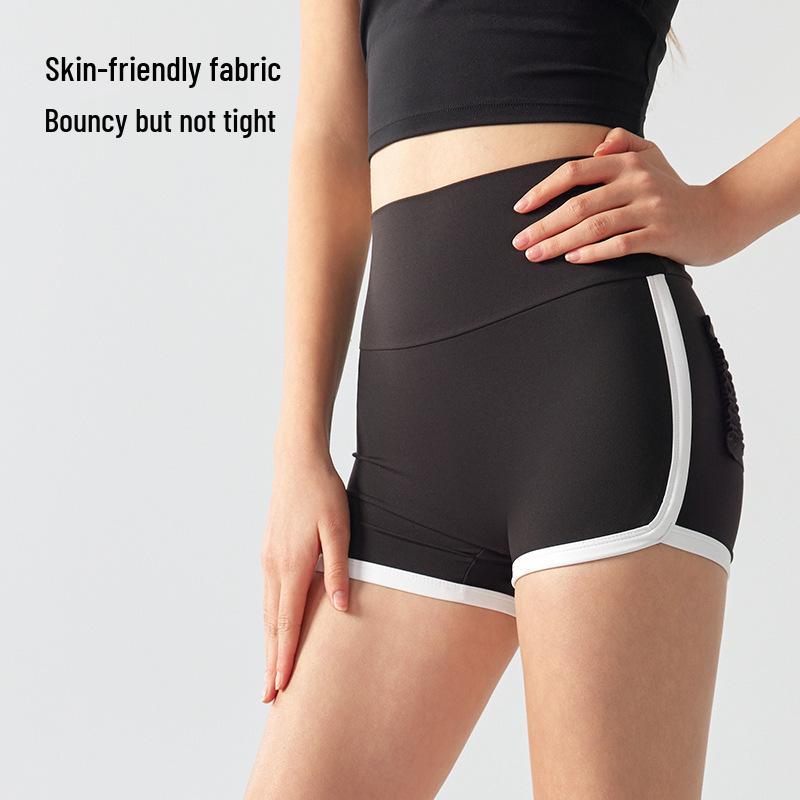 Летние женские шорты для йоги с цветовыми блоками, высокой талией и эффектом пуш-ап, с карманами, для бега, тенниса и фитнеса