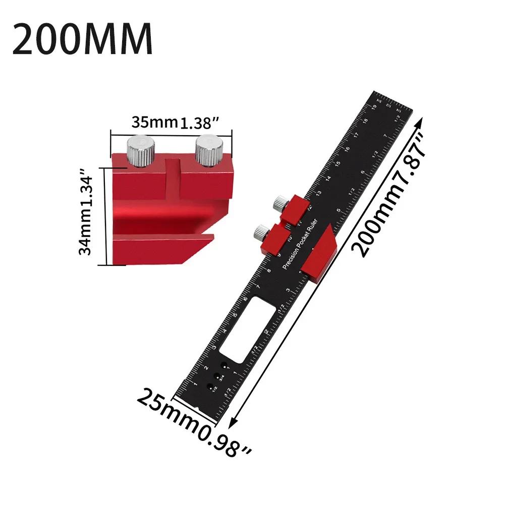 Линейка для деревообработки, линейка позиционирования, разметочный инструмент, линейка из алюминиевого сплава с ограничителем скольжения, плотницкий измерительный инструмент для разметки