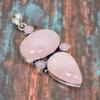 Розовый кварц, драгоценный камень, стерлинговое серебро 925 пробы, замечательный ювелирный кулон ручной работы