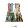 Kaslead New Women Clothes Western Style Fashion Simple Loose Pleated Print Dress
