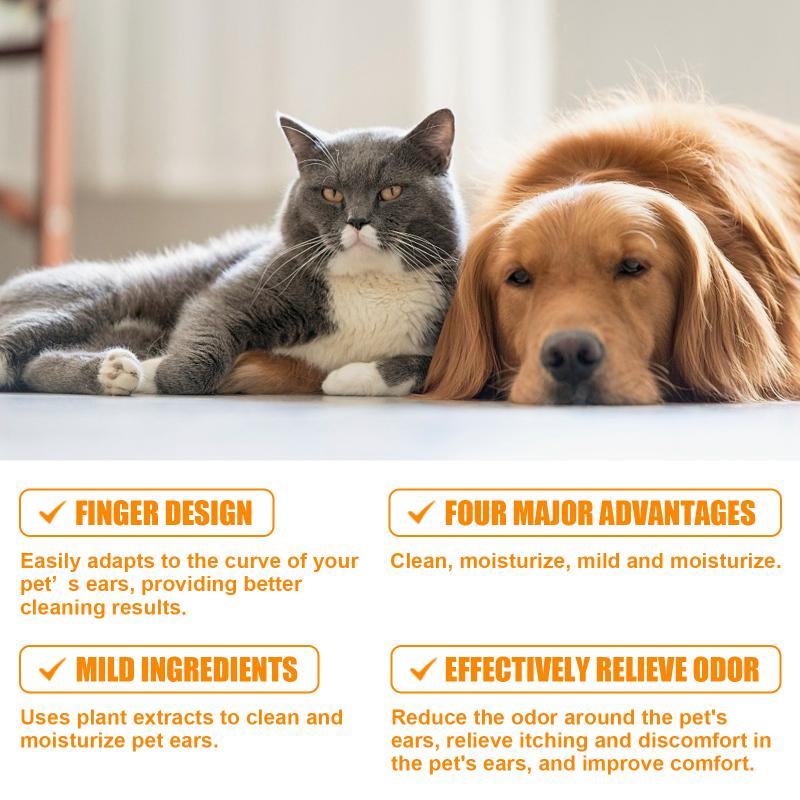 Yegbong Pet Ear Cleaning Wipes Relieve Itching In Cat And Dog Ears Clean Ear Mites Earwax Ear Odor