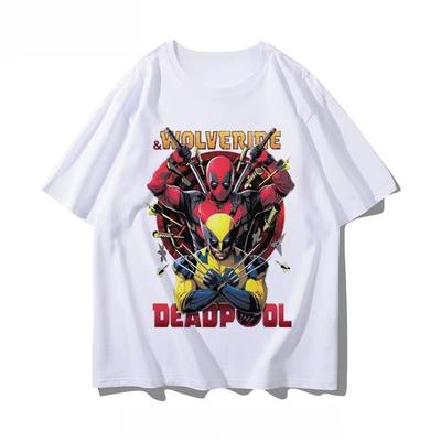 Футболка с коротким рукавом Deadpool Мужская и женская Кино Росомаха Совместная Летняя Свободная С коротким рукавом Тренд Спорт Досуг Популярная