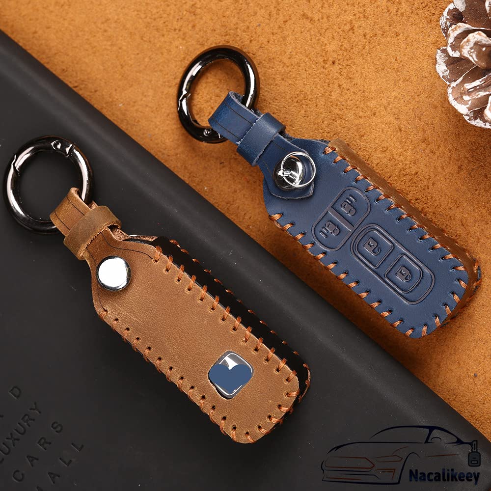 Key Case for Honda and Leather Smart Key Key Prevents and Honda Keyless [Nacalikeey] N-BOX N-ONE N-Wagon, Case, Cover, Stylish, Dirt, Slippage,