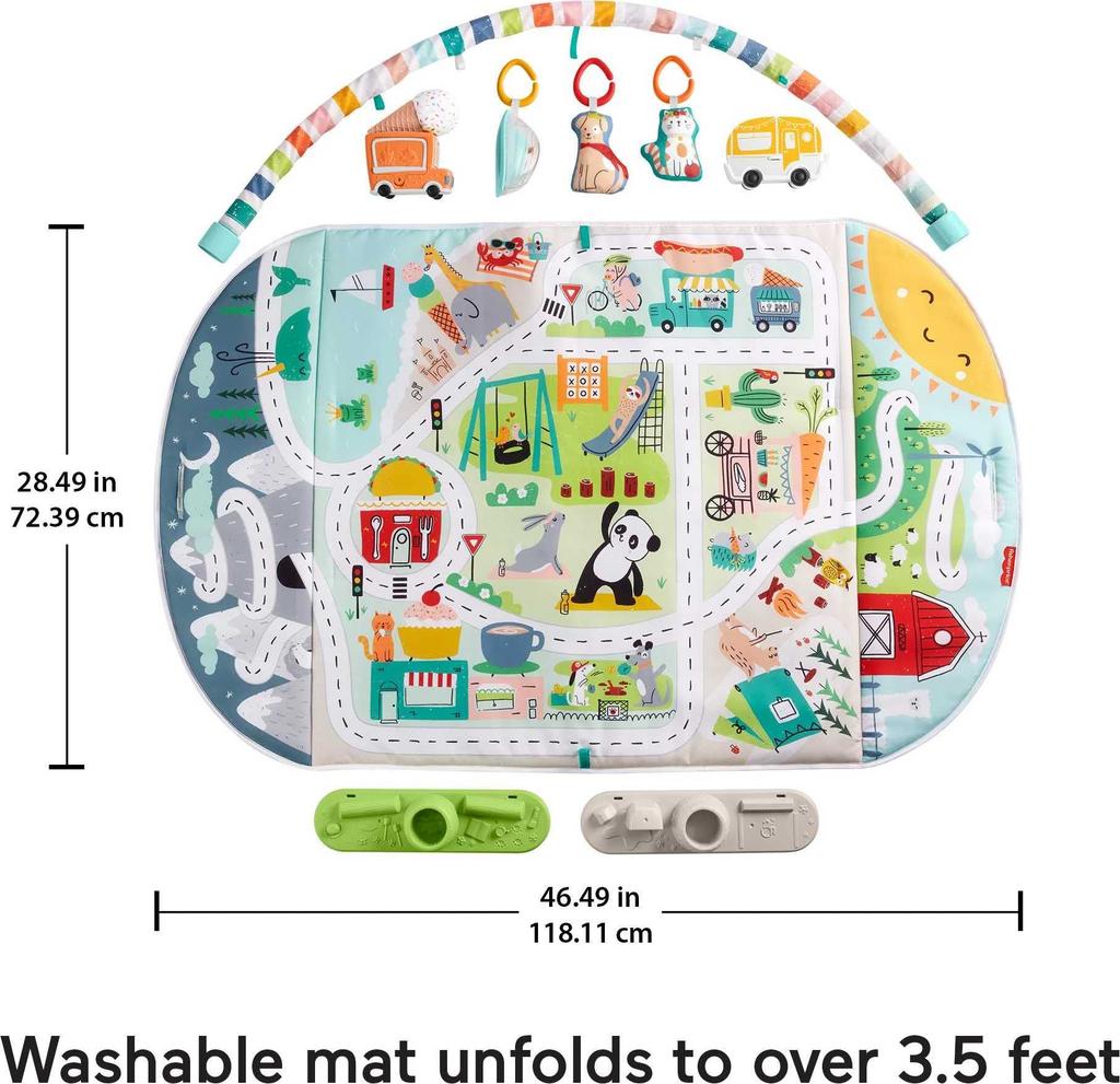 Baby Gym that Transforms into a Play Map Mat GJD41 Fisher-Price 3-Way [Ages 0+] [Educational Toy] [Fabric Toy]