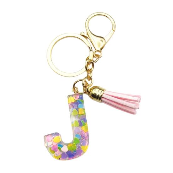 Красочный акриловый брелок с розовыми кистями, декор, буквенная чашка, кулон, брелок для ключей, украшение для бутылки с водой, подарок на день рождения