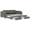 VidaXL Daybed with Trundle and Drawers Dark Grey 80x200 Cm Fabric 3197666