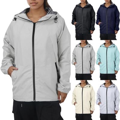 Женский повседневный модный однотонный костюм с длинными рукавами и капюшоном для походов на открытом воздухе, водонепроницаемая куртка