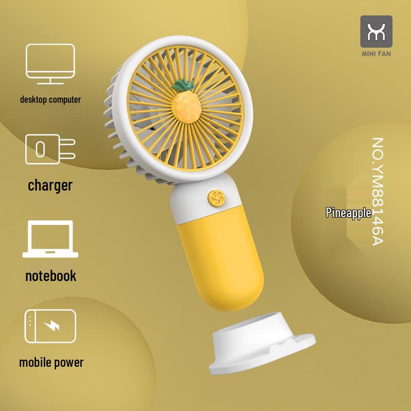 Мультяшный держатель для телефона с фруктами и мини-вентилятор USB - Милый портативный подарок для студента, путешественника