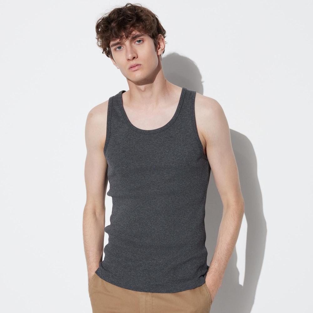 Uniqlo Японский сухой воротник ребристый топ-топ