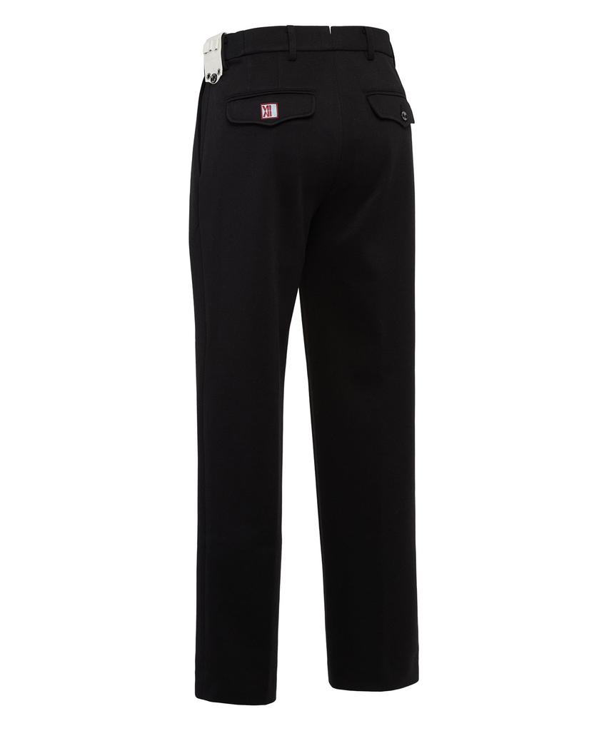 Mondiag Men'S Single-Pleat Herringbone Pants (Black)