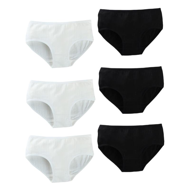 6pc Teenager Briefs Girls Underwear Cotton Briefs Sports Letters Breathable Briefs Pupils 8-14 Years