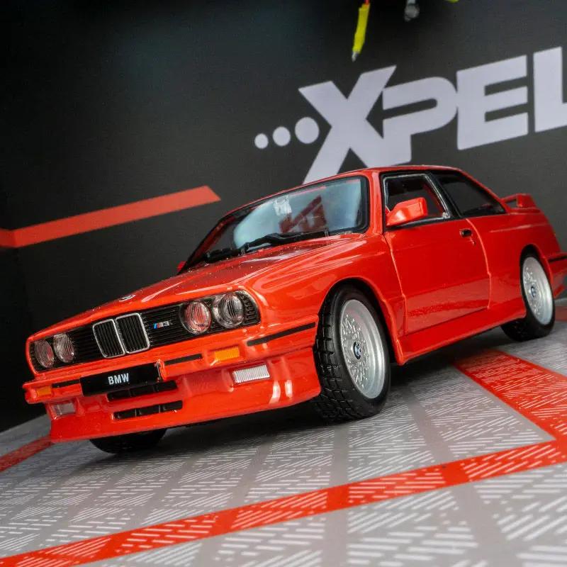 AAAOO1 1:24 1988 BMW M3 E30 Alloy Sports Car Model Diecasts Metal Classic Car Vehicles Model Simulation Sound and Light Kids Toys Gifts