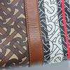 [Pre-Owned] Patterned Striped Large Capacity Canvas And Calfskin Tote Bag - Very Good #1HHJAXU
