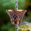 Rain Chains, Gutter Downspouts Diverter Outdoor Metal Copper Plaid Rainwater Extensions, 12 Cups
