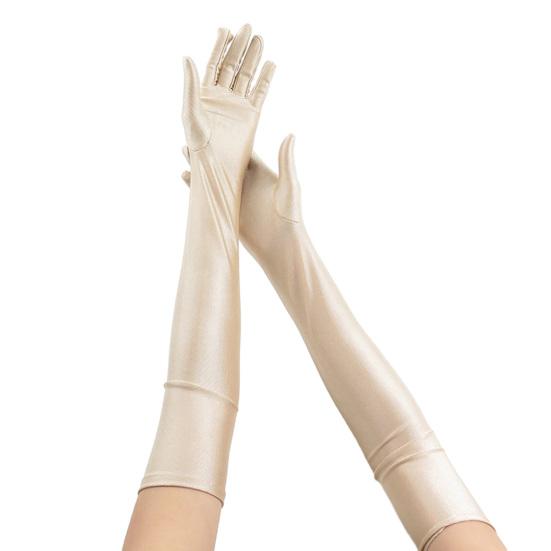 1 пара перчаток, однотонные, с длинными пальцами, эластичные, гладкие, мягкие, дышащие, до локтя, для невесты, свадьбы, вечеринки, сценического шоу, перчатки для косплея