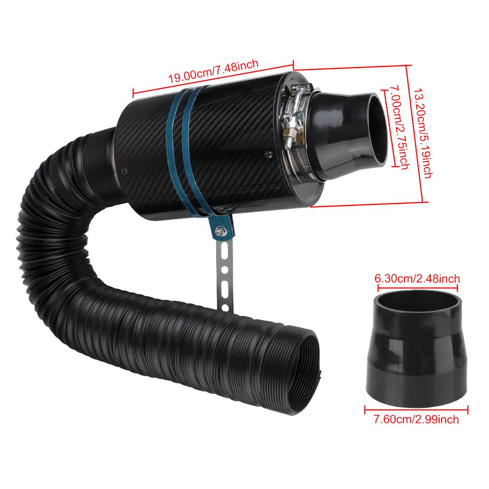Автоаксессуары Подача Закрытый Впускной Патрубок Комплект Шлангов Впускной Фильтр Бокс Универсальный 1 Комплект Автомобильный Фильтр Холодного Воздуха из Углеродного Волокна