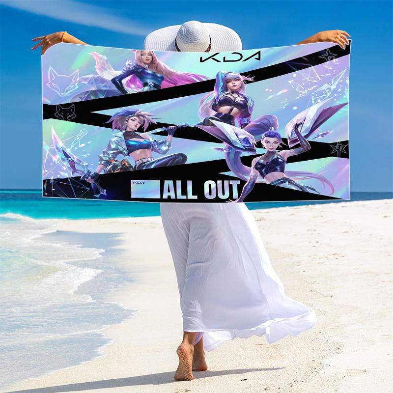 KDA Print Beach Towel, Large Soft Quick Dry Towel for Beach Camping Swimming