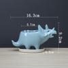 Creative Triangle Dinosaur Succulent Flower Pot Indoor Desktop White Ceramic Flower Pot With Tray