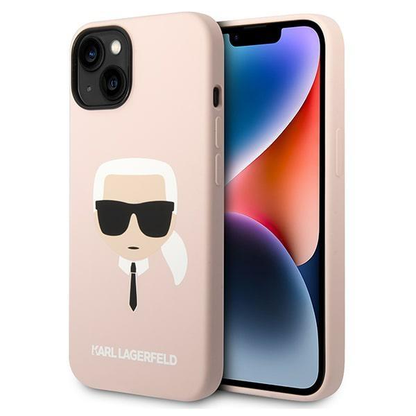 Etui do iPhone 14 Plus Karl Lagerfeld Silicone Karl's Head Różowe