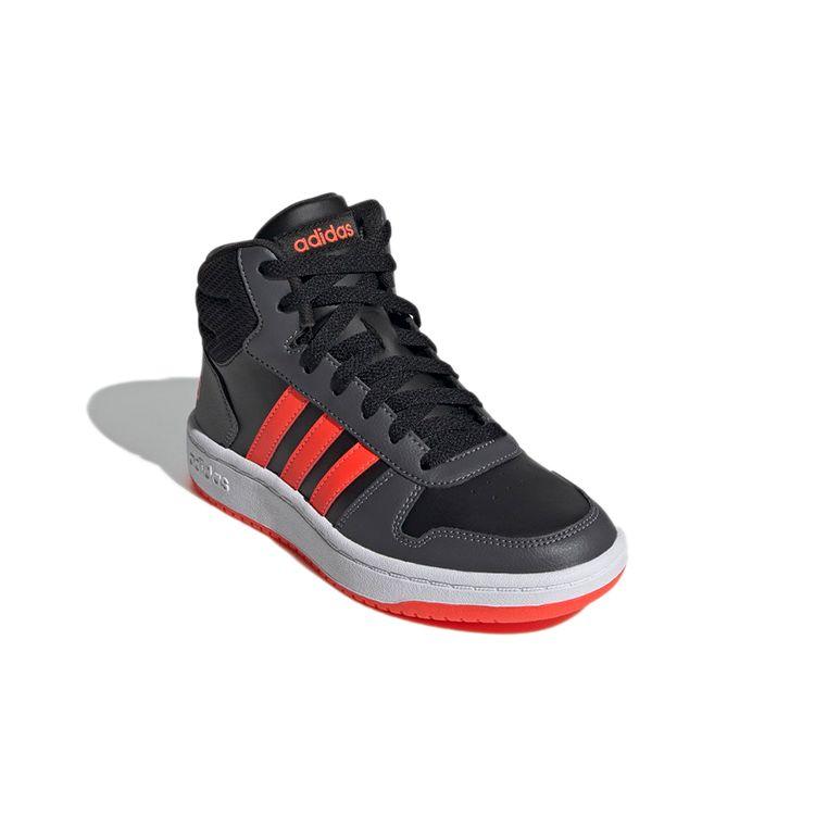 adidas Подростковые кеды Neo Hoops 2.0 Mid K Повседневные Нескользящие Прочные Средние Кроссовки для Скейтбординга Детские Кроссовки Черные Красные GZ7768