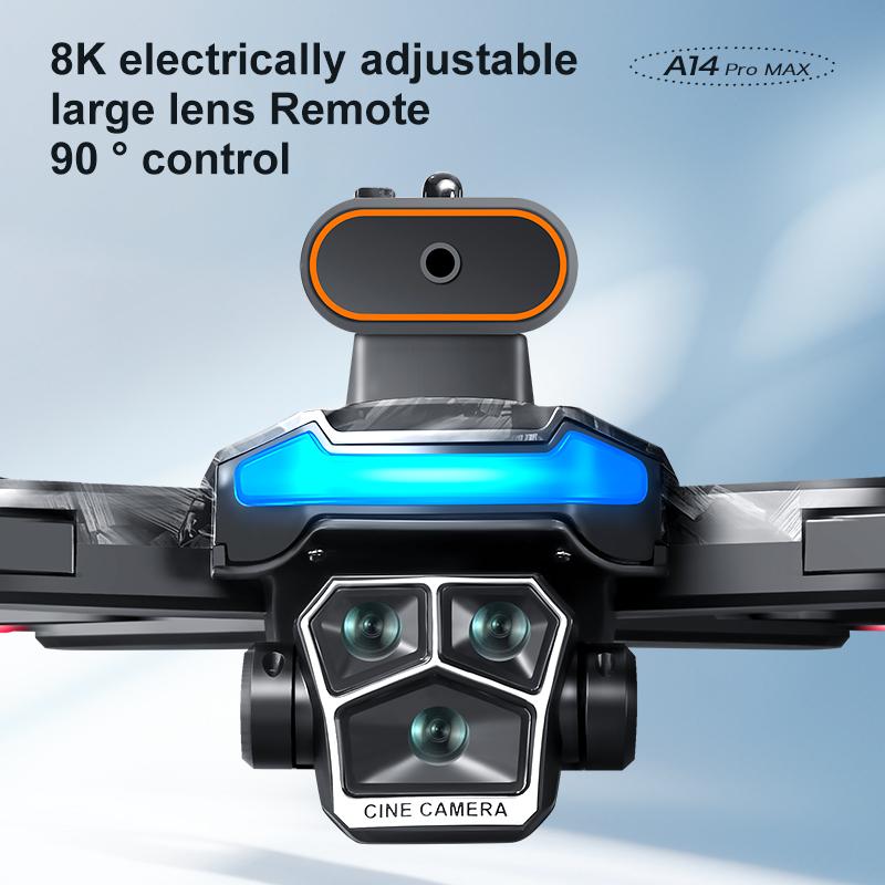 Обновленный дрон A14 Pro Max Аэрофотосъемка 8K HD Двойная камера 5G WIFI GPS Бесколлекторный двигатель Оптический поток Предотвращение препятствий Радиоуправляемый дрон 10000 м