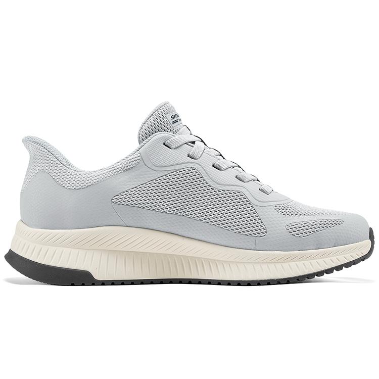 Skechers Bobs Squad 4 Удобные Универсальные Низкие Повседневные Кроссовки Мужские Светло-серые 118423-LTGY