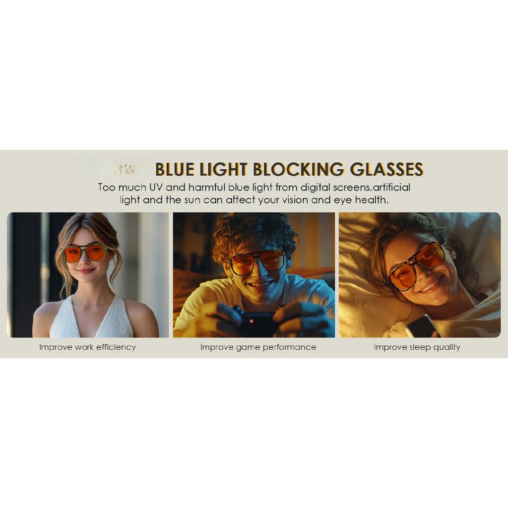 SHINU Blue Light Blocking Glasses Blue Light Reduction Fitover Anti-Blue Blocking Computer Gaming Glasses
