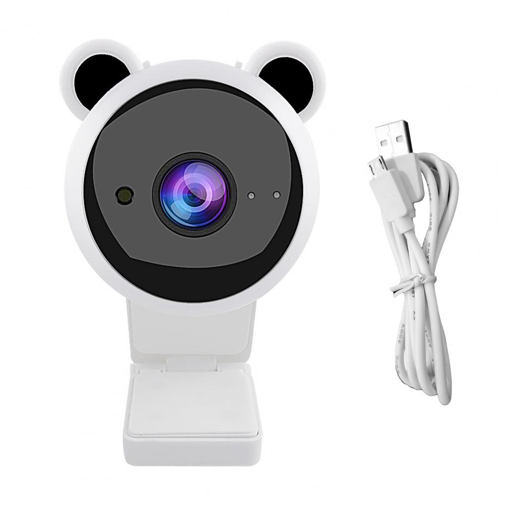 PC Computer Webcam Lovely Cartoon USB High Clarity 1080P Digital Camera Usb Webcam with Mic for Live StreamAA