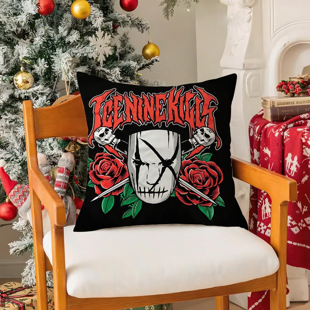 Чехол для подушки с принтом Ice NNine Kills, шелковистый короткий плюш, с потайной молнией, пылезащитный чехол для диванной подушки, для домашнего декора