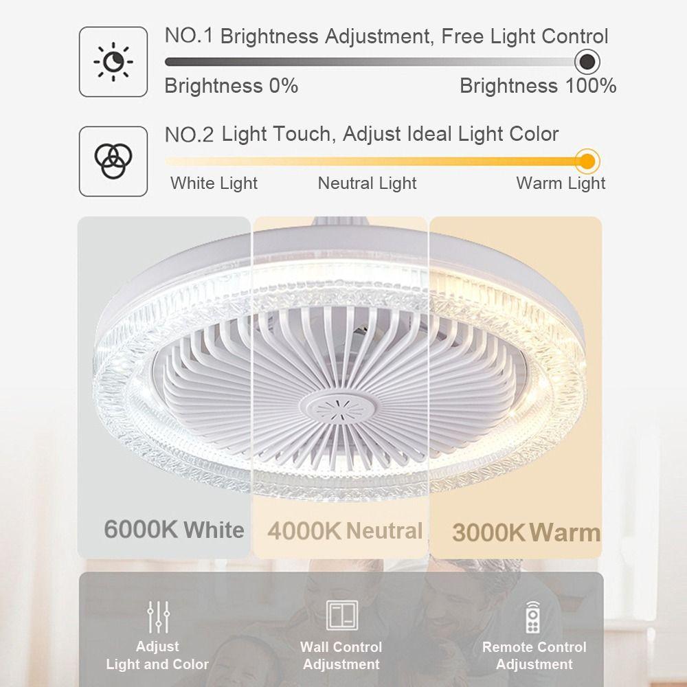 with Lights and Remote Modern Ceiling Fans 10.24inch Electric Fan LED Light Fan  Living Room