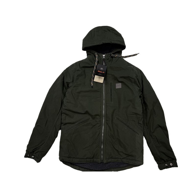 and American Single Men's Fall and Winter Outdoor Windproof Hooded Jacket American Casual Loose Street Fleece-lined Workwear Cotton Coat Outwear