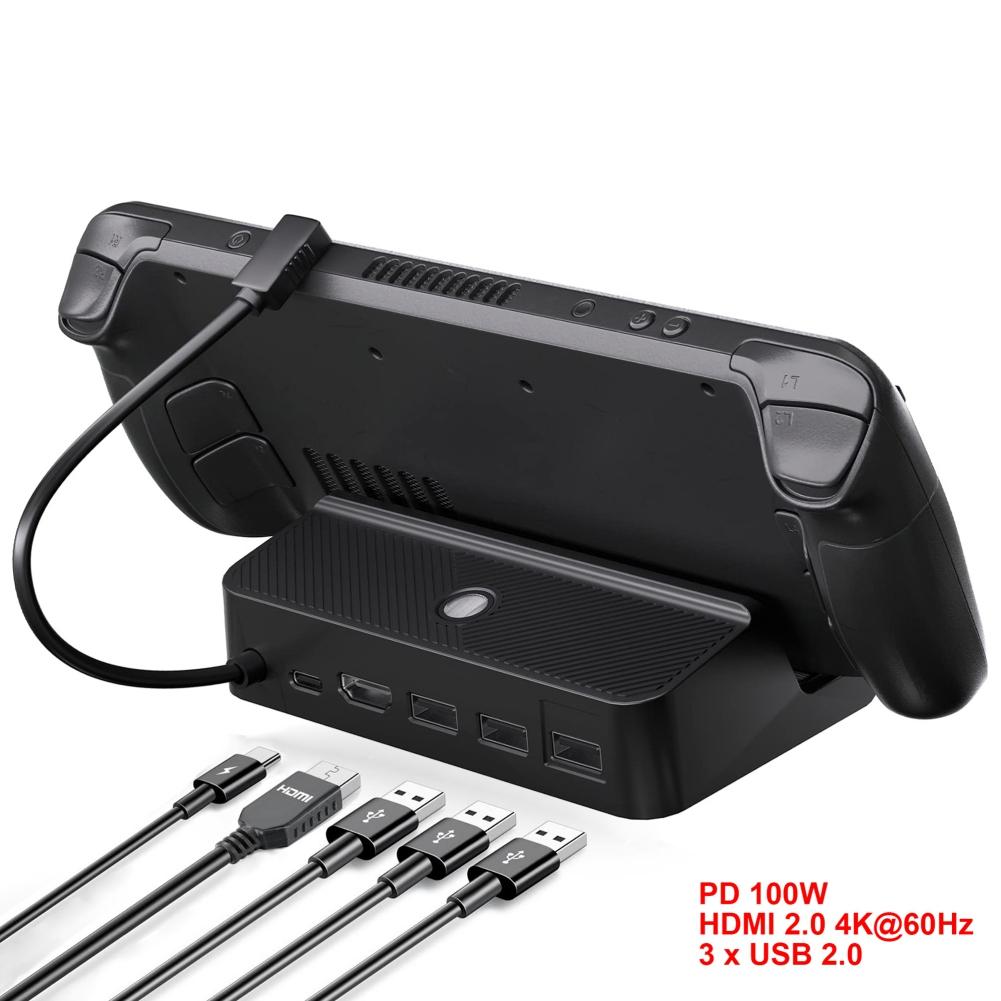 Док-станция Steam 5-в-1 для зарядки Valve Steam Deck с выходом HDMI TV 4K@60 Гц