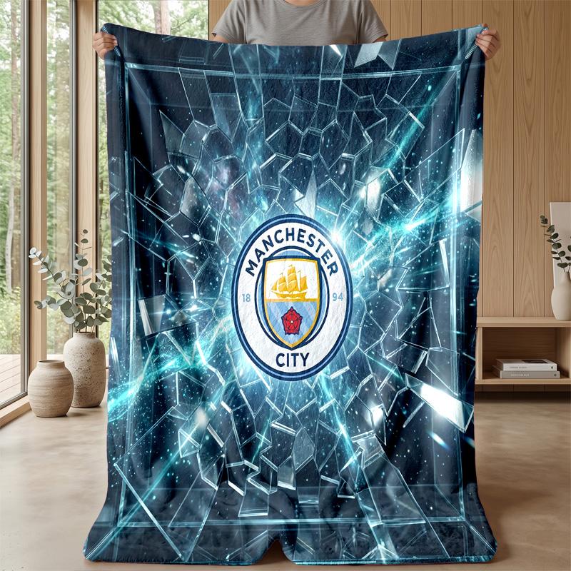 Manchester City Theme blanket Soft Flannel Blanket Plush Throw Blanket Cozy Sofa Bed Blanket for Home Decor